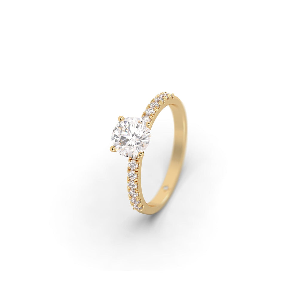 Engagement Pavé Set Diamond & Moissanite Engagement Ring