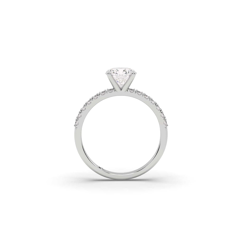Engagement Pavé Set Diamond & Moissanite Engagement Ring