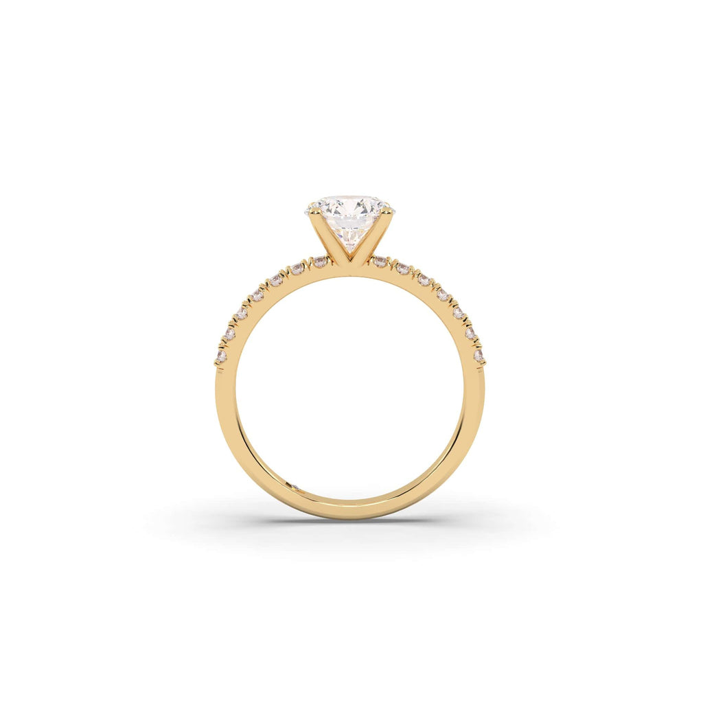 Engagement Pavé Set Diamond & Moissanite Engagement Ring