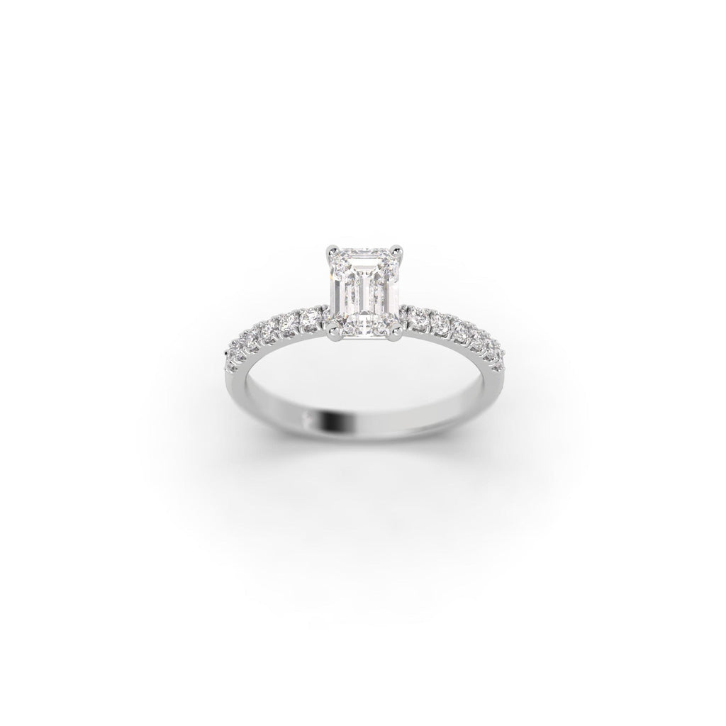 Engagement Pavé Set Emerald Natural Diamond Engagement Ring