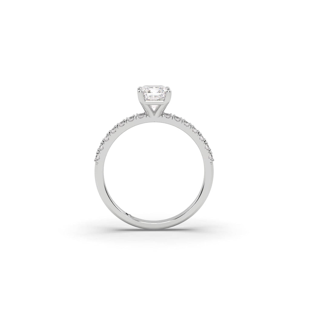 Engagement Pavé Set Emerald Natural Diamond Engagement Ring