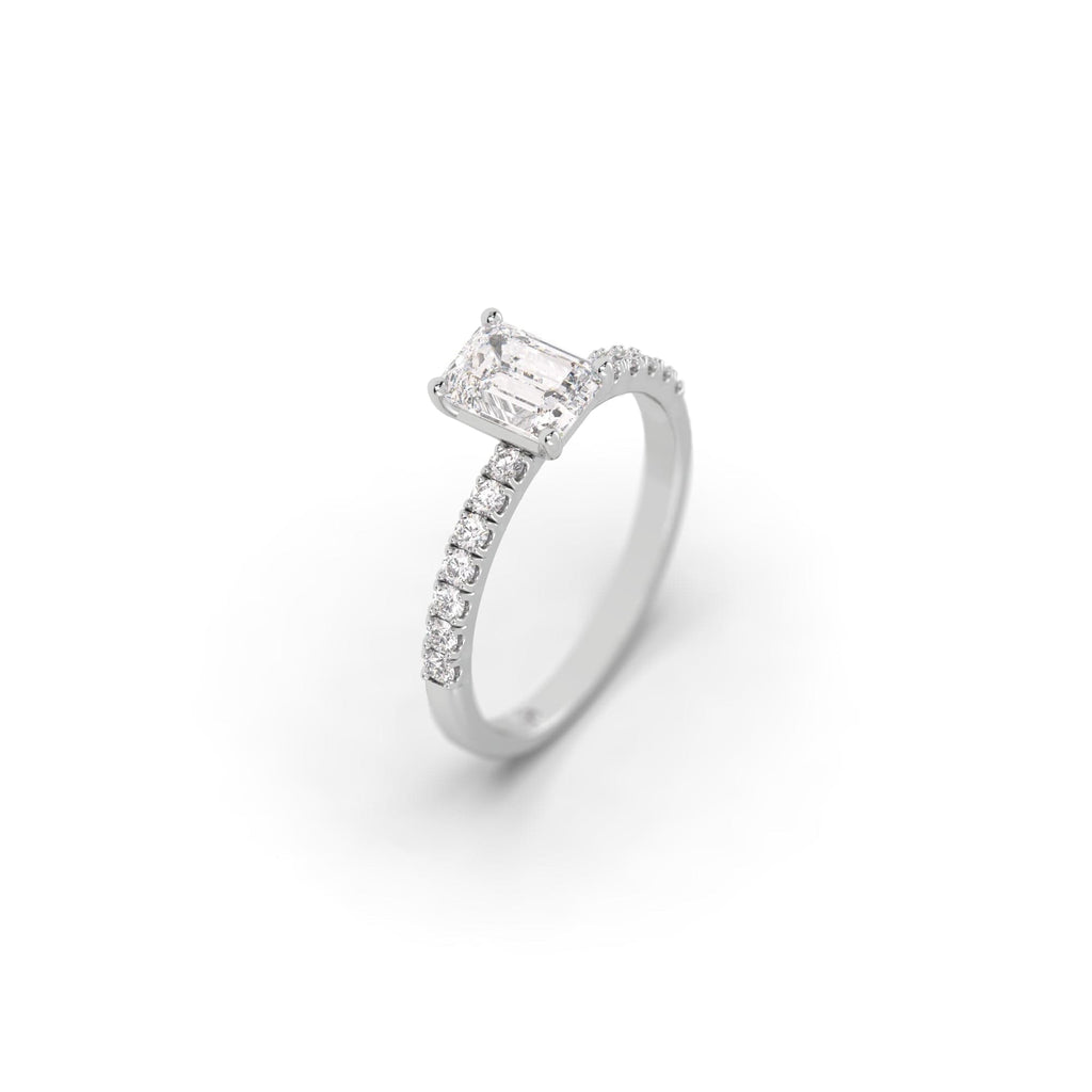 Engagement Pavé Set Lab Grown Emerald Diamond Engagement Ring