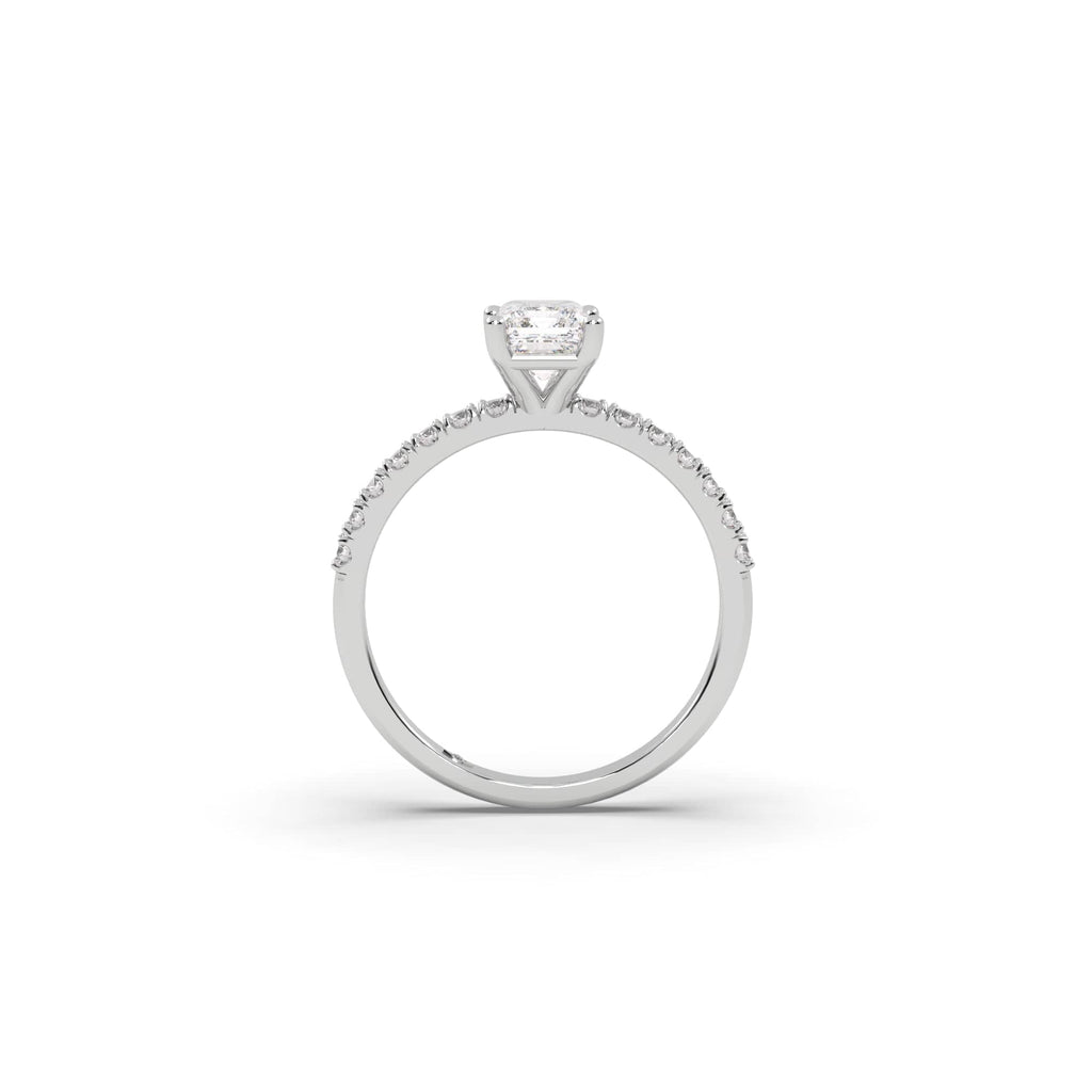 Engagement Pavé Set Lab Grown Emerald Diamond Engagement Ring