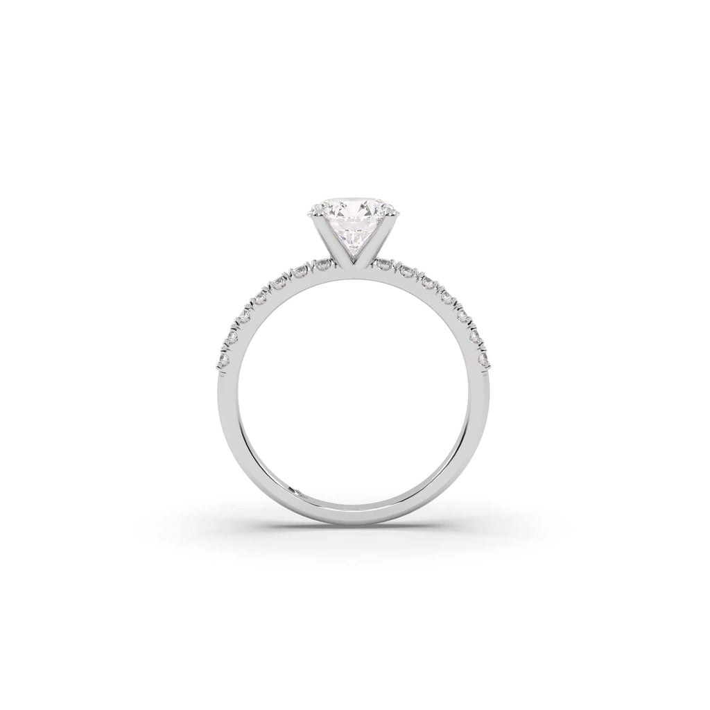 Engagement Pavé Set Round Natural Diamond Engagement Ring