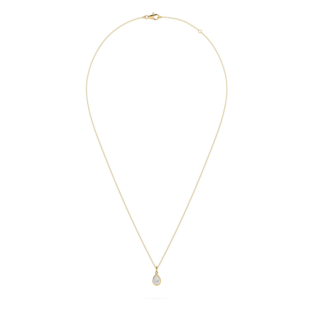 Pear-Shaped Teardrop Bezel Set Lab Grown Diamond Pendant