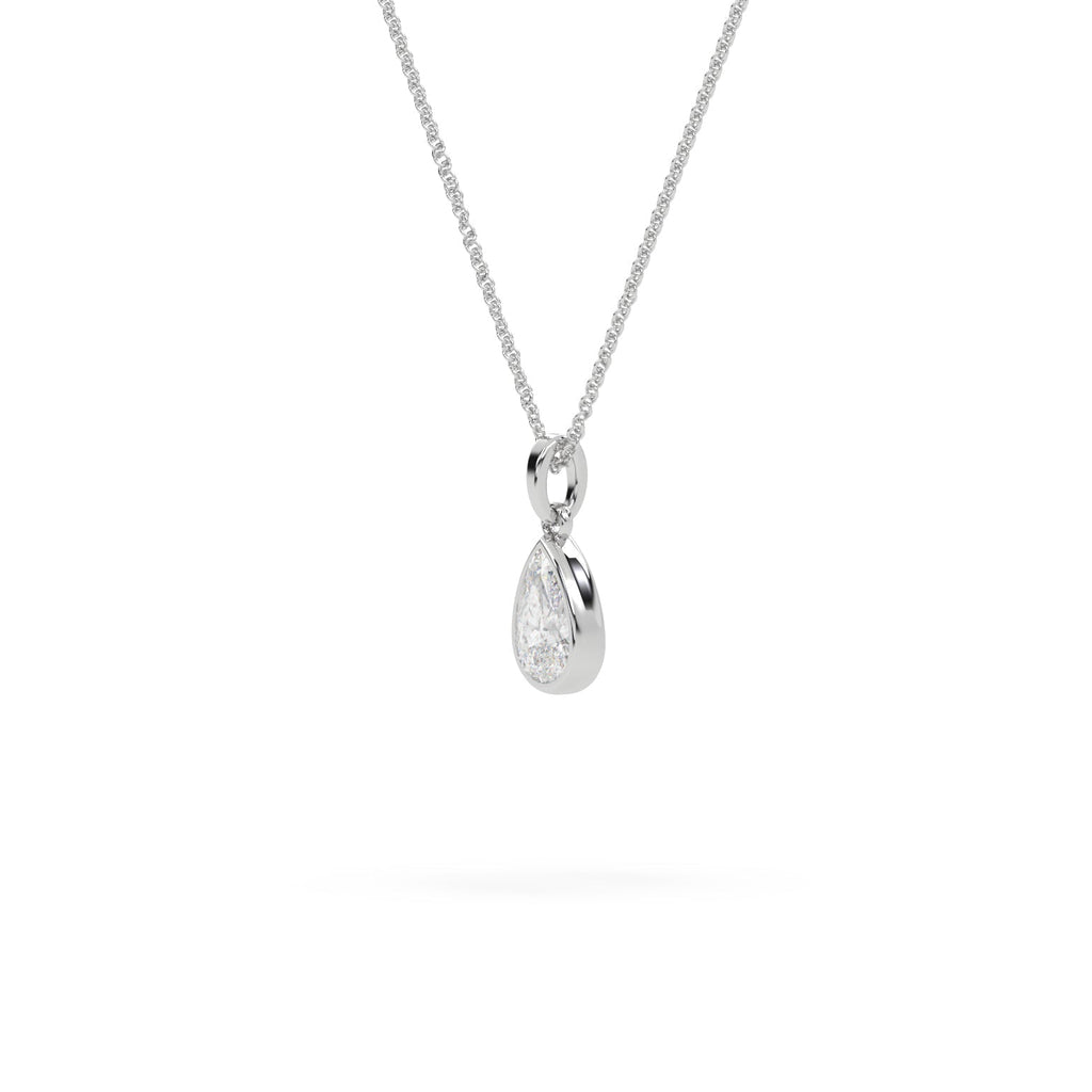 Pear-Shaped Teardrop Bezel Set Lab Grown Diamond Pendant