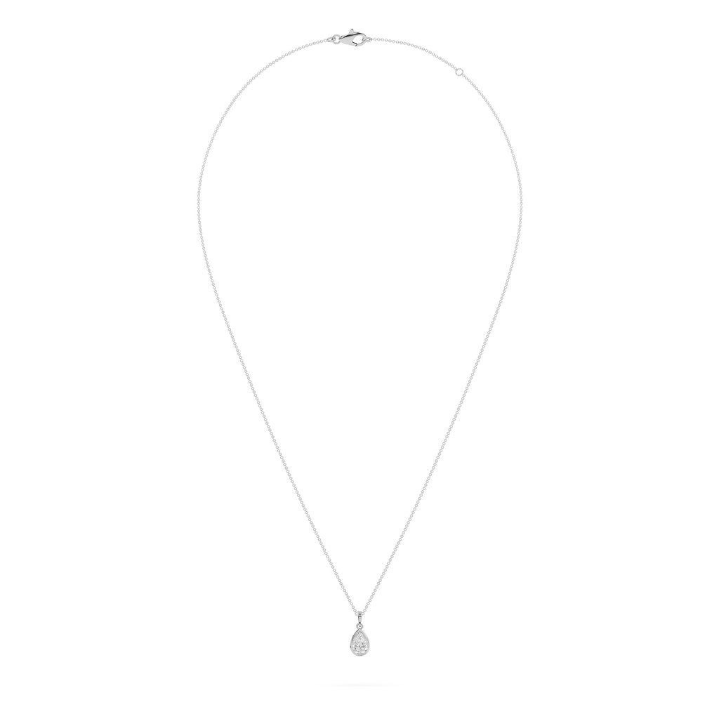 Pear-Shaped Teardrop Bezel Set Lab Grown Diamond Pendant