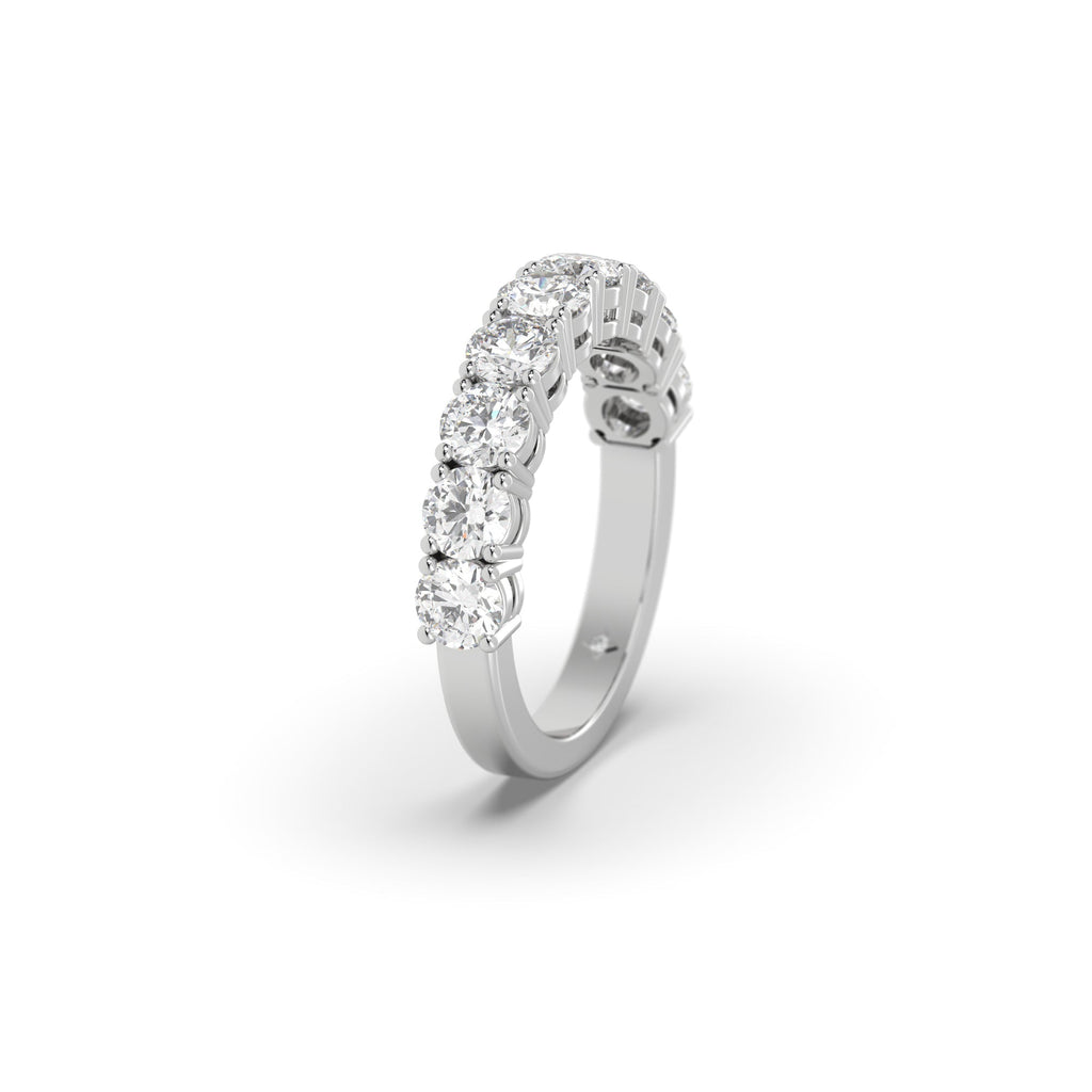 Round Lab Grown Diamond Semi Eternity Band Ring