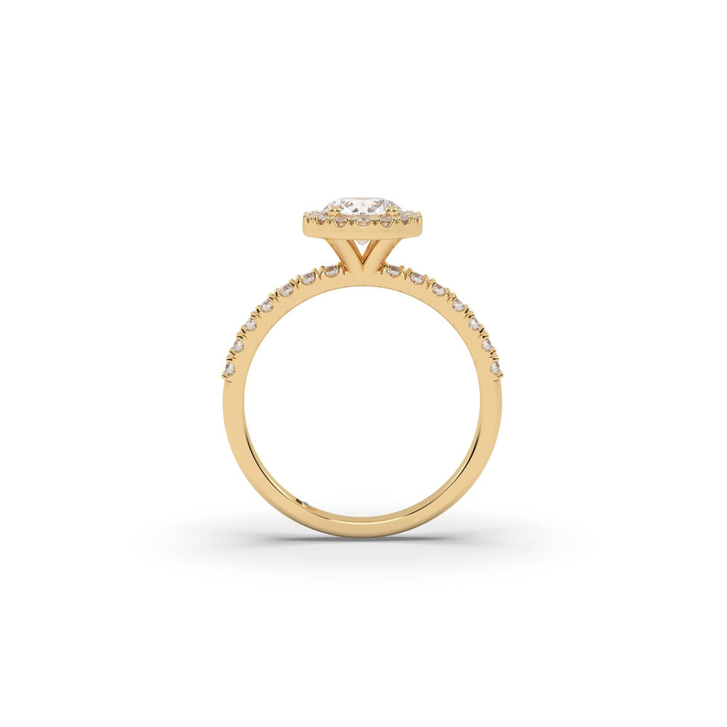 Engagement Round Natural Diamond Single Halo Engagement Ring