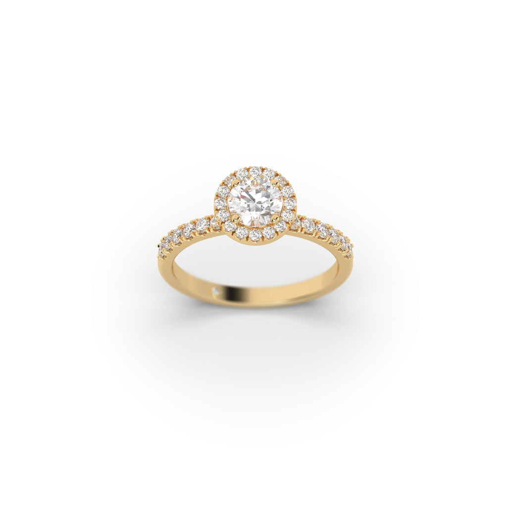 Engagement Round Natural Diamond Single Halo Engagement Ring