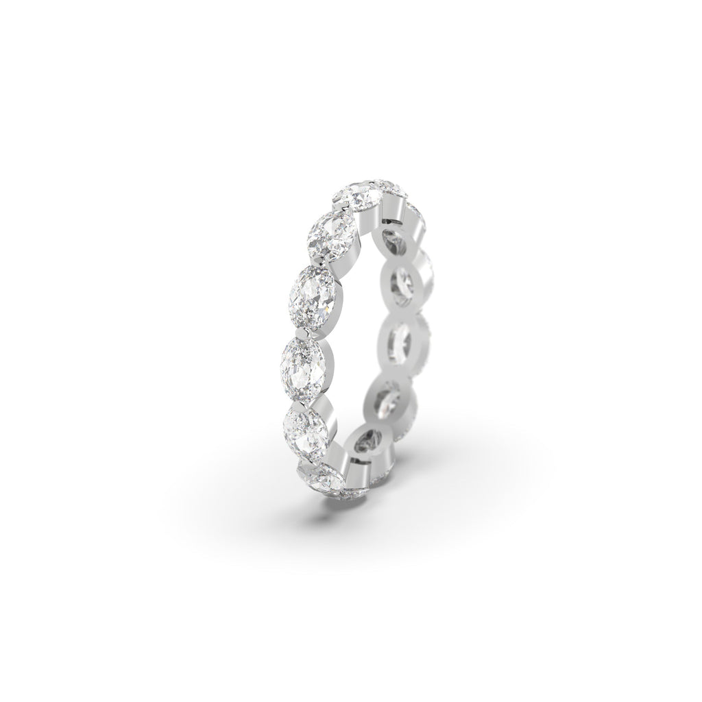 Shared Prong Oval Moissanite Full Eternity Band Ring