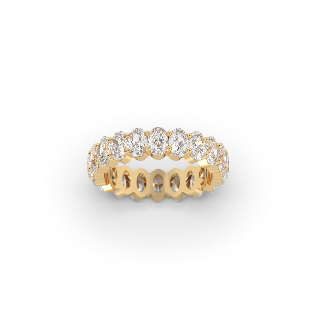 Shared Prong Oval Shaped Moissanite Full Eternity Ring