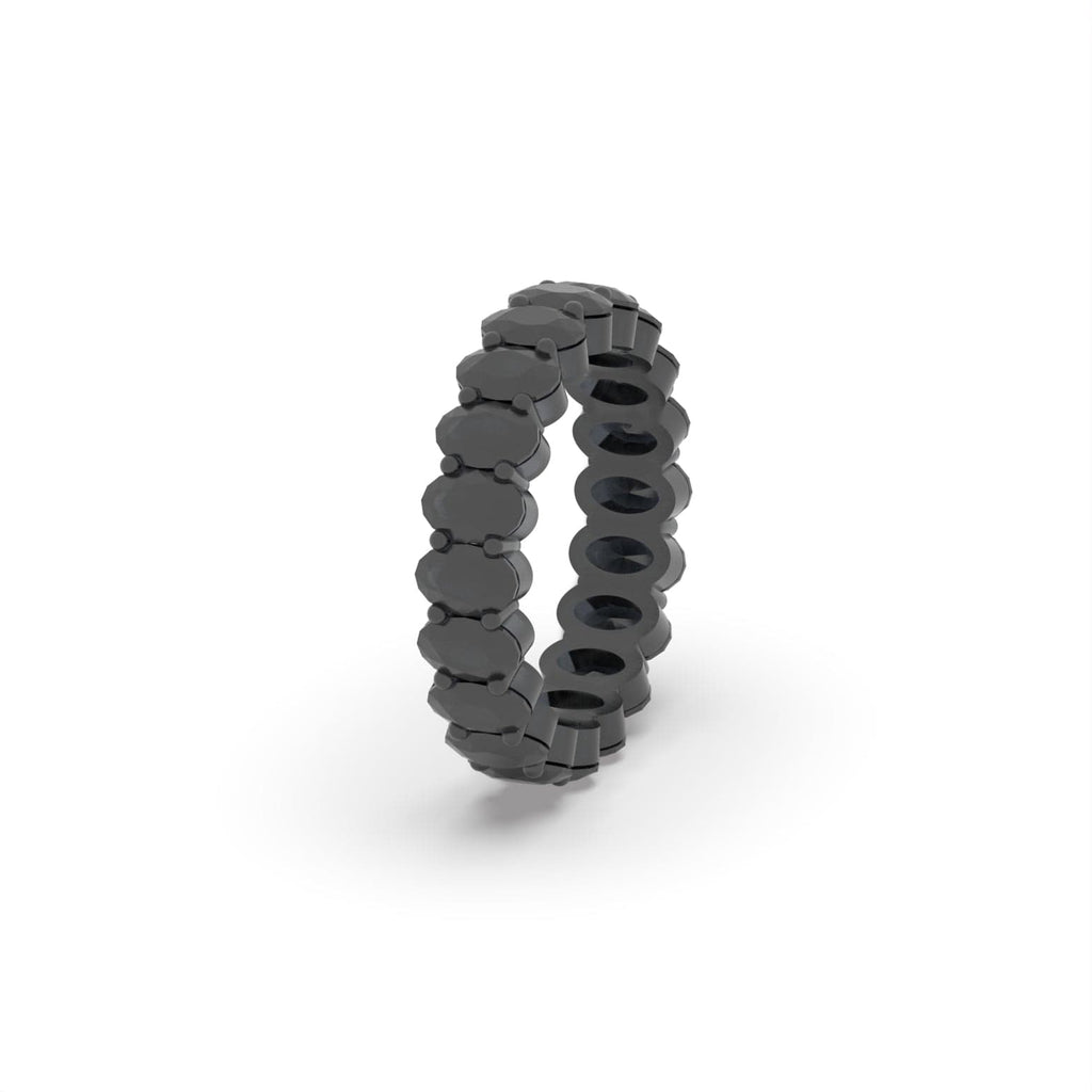 Shared Prong Oval Shaped Moissanite Full Eternity Ring