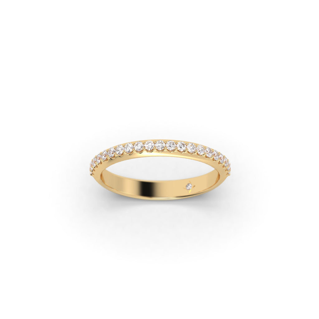 Shared Prong Pavé Diamond Wedding Ring Band