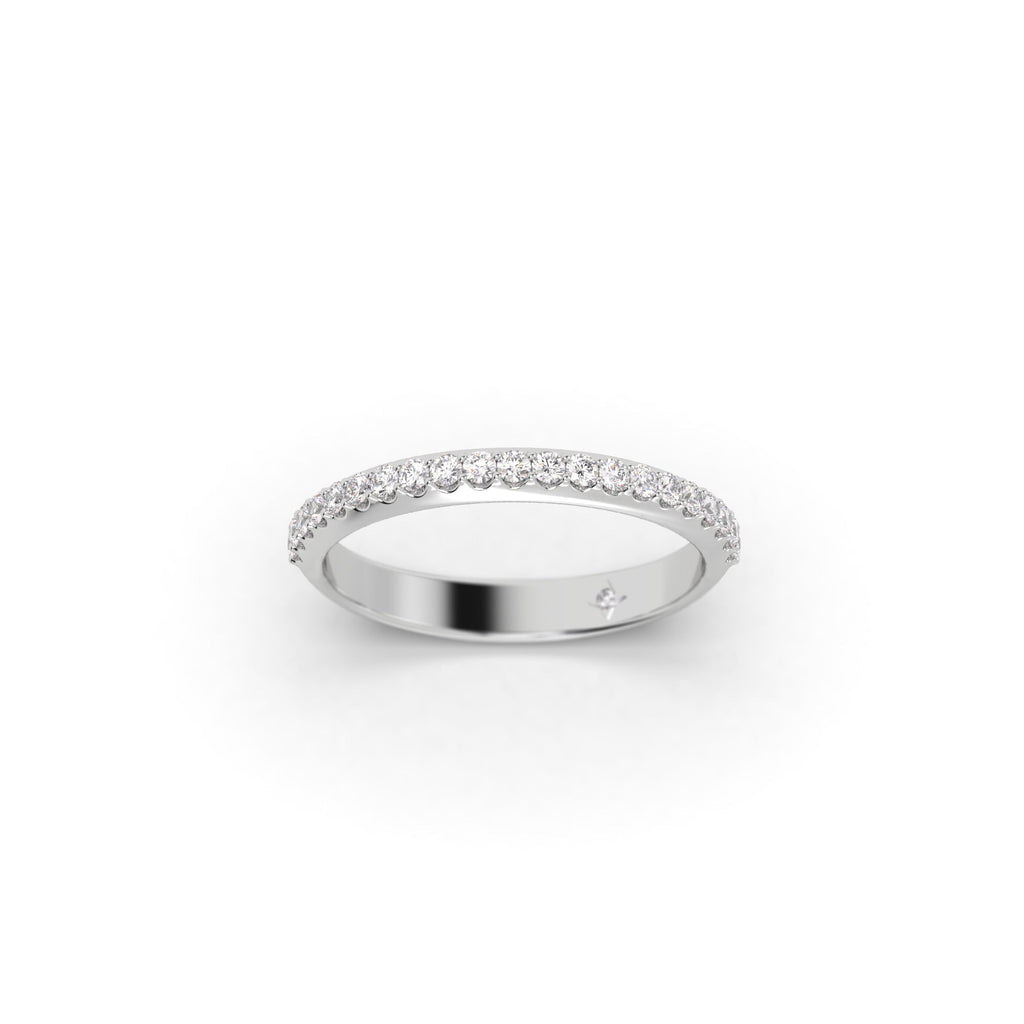 Shared Prong Pavé Diamond Wedding Ring Band