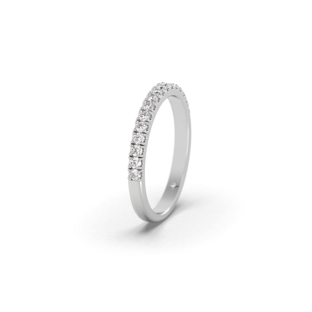 Split Prong Pavé Diamond Women's Platinum Wedding Band Ring