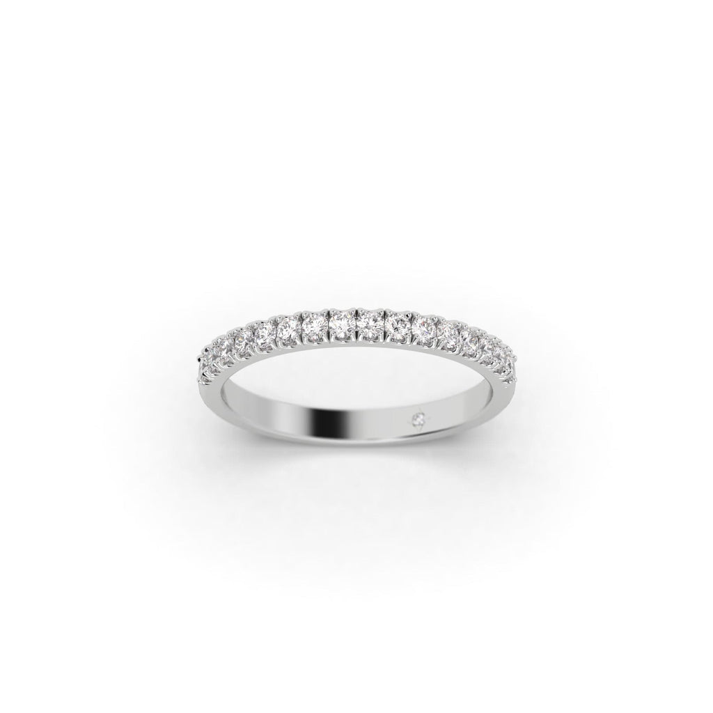 Split Prong Pavé Diamond Women's Platinum Wedding Band Ring