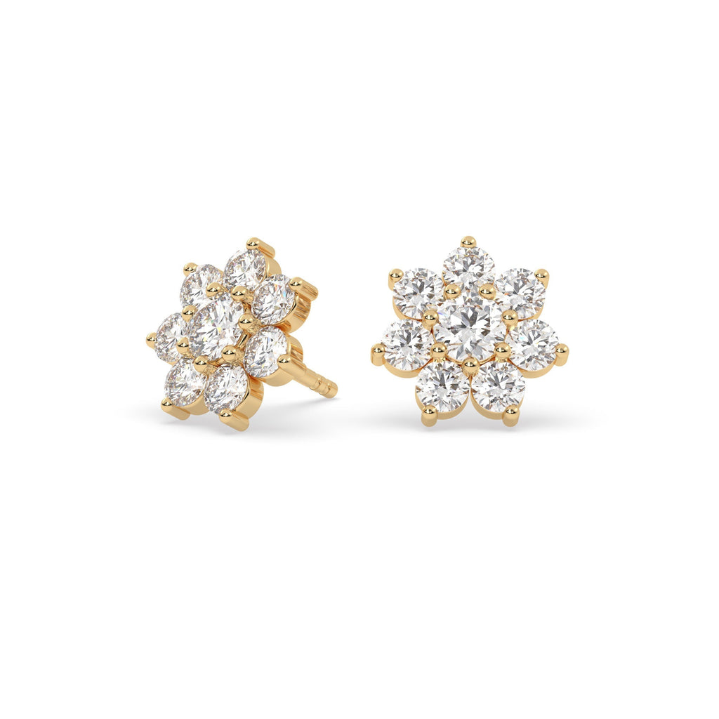 Starburst Halo Natural Diamond Stud Earrings