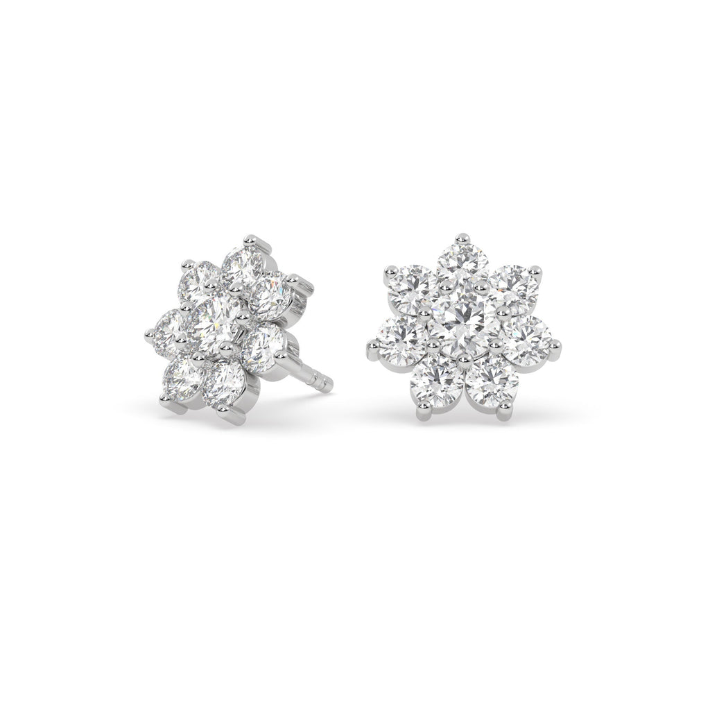 Starburst Halo Natural Diamond Stud Earrings