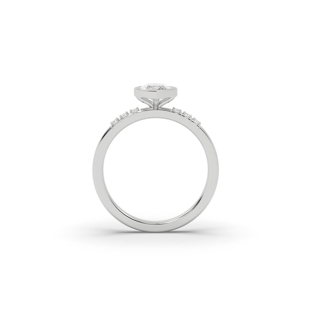 Engagement Sustainable Marquise Diamond Bezel Engagement Ring