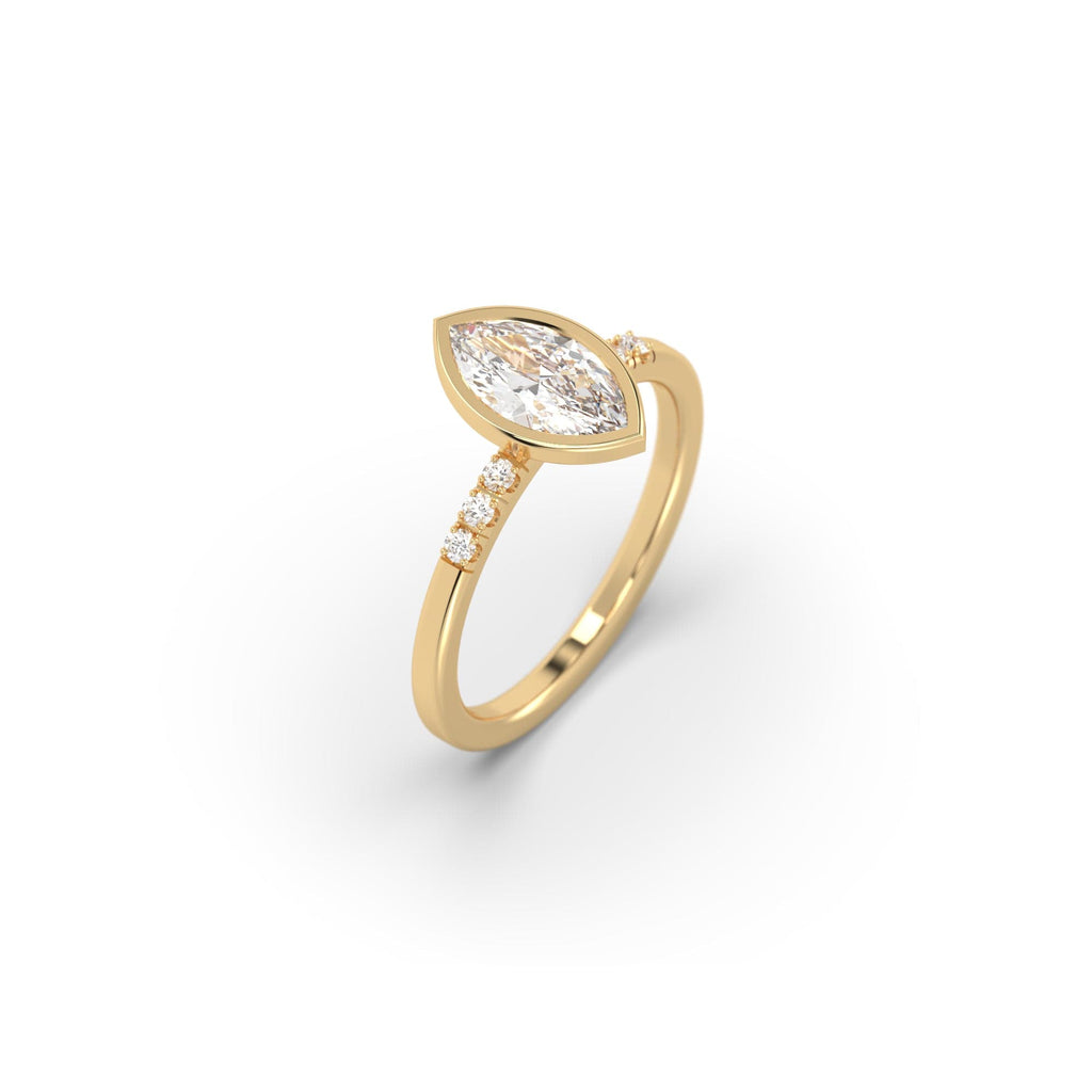 Engagement Sustainable Marquise Diamond Bezel Engagement Ring