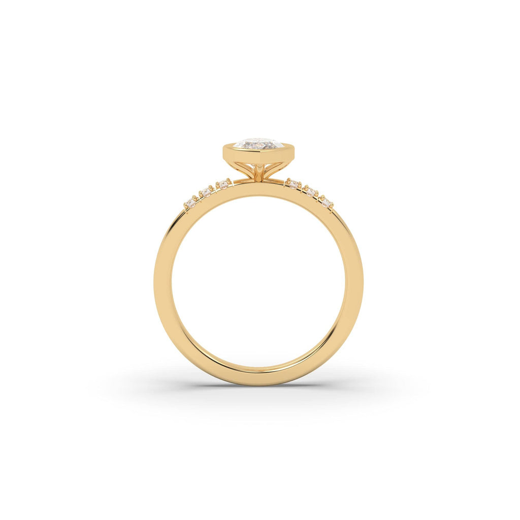 Engagement Sustainable Marquise Diamond Bezel Engagement Ring