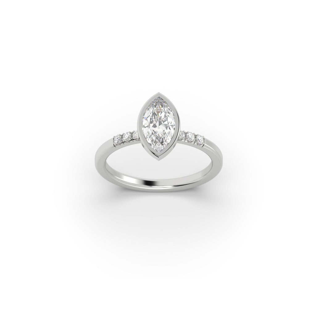 Engagement Sustainable Marquise Diamond Bezel Engagement Ring