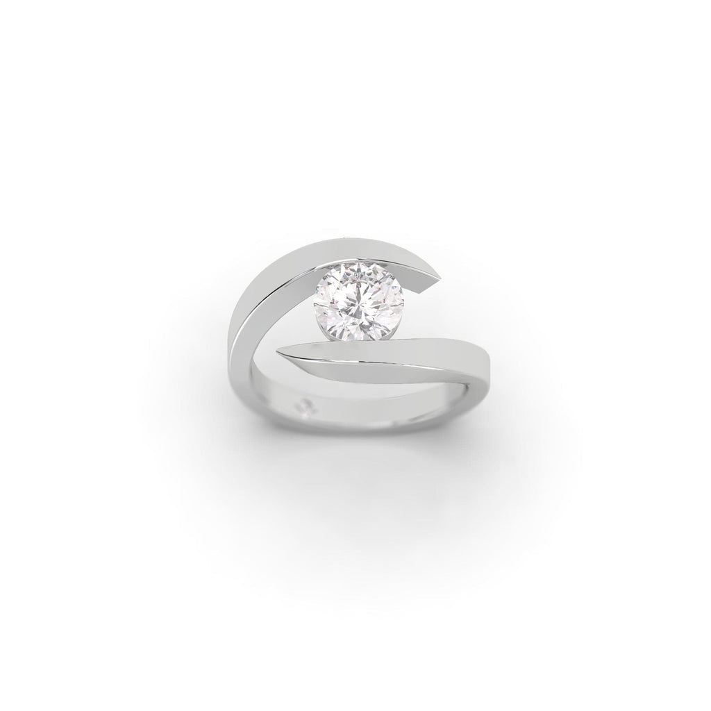 Engagement Tension Bypass Style Round CE Diamond Engagement Ring