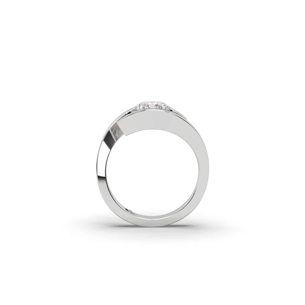 Engagement Tension Bypass Style Round Diamond Engagement Ring