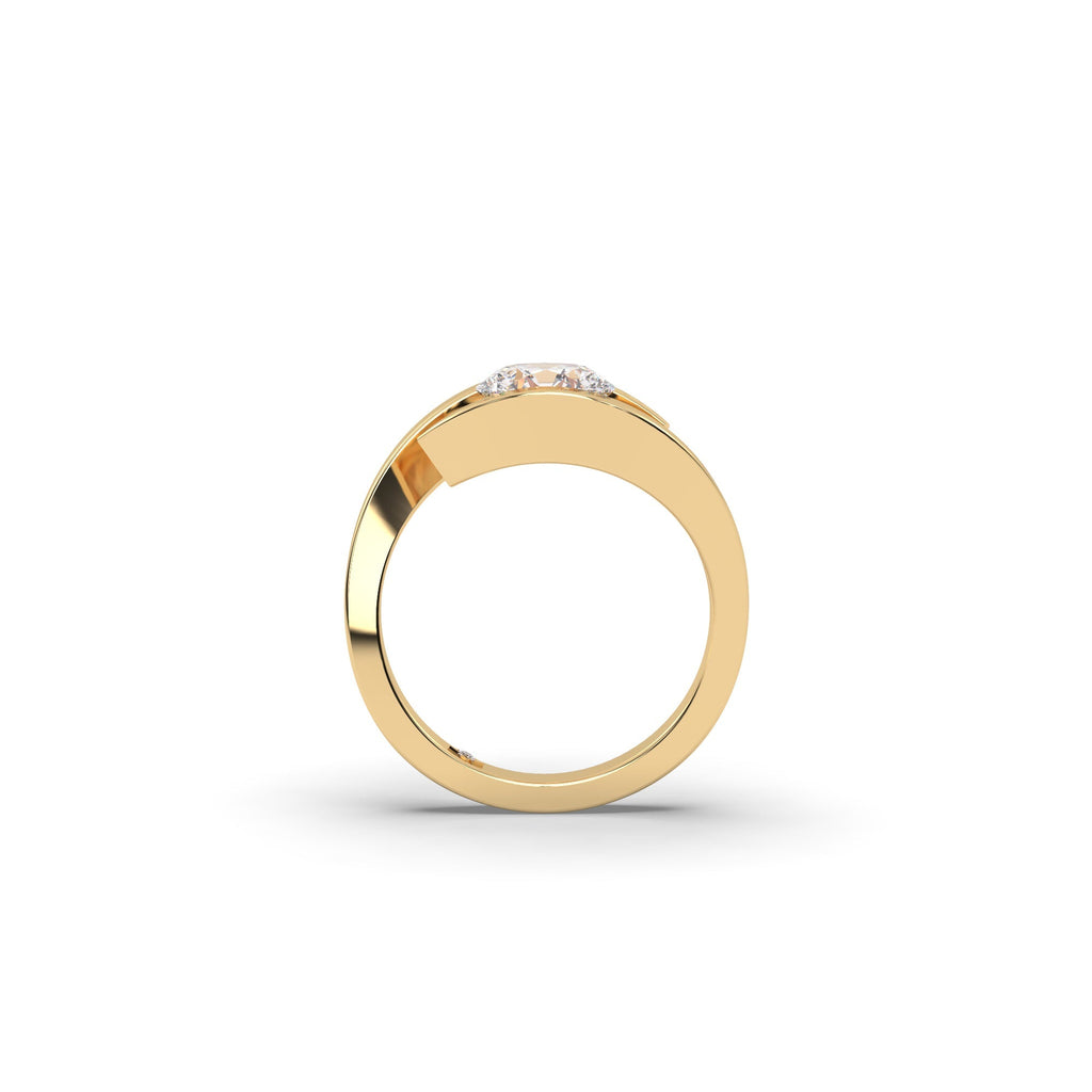 Tension Bypass Style Round Lab Grown Diamond Engagement Ring