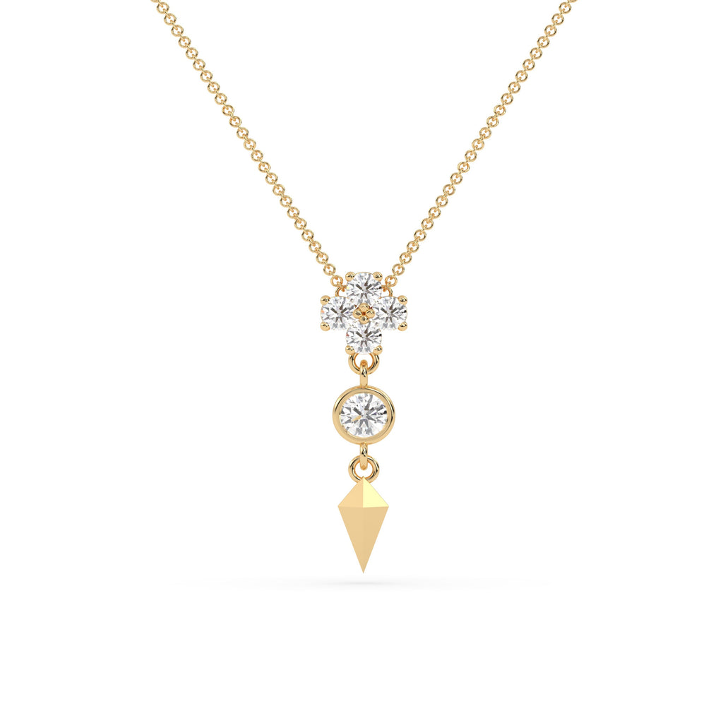 Unique Arrow Drop Natural Diamond Pendant Necklace