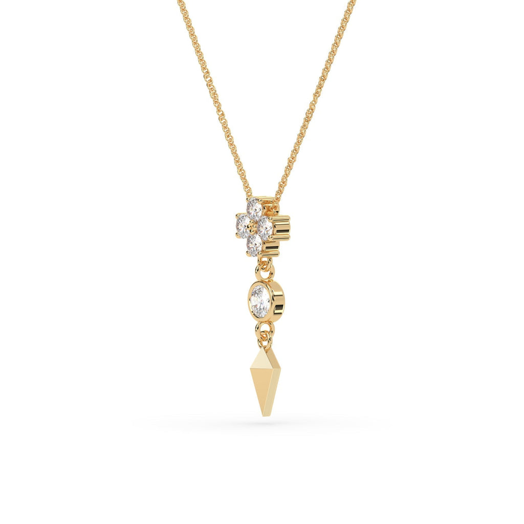 Unique Arrow Drop Natural Diamond Pendant Necklace