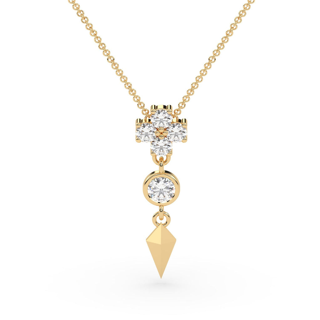 Unique Arrow Drop Natural Diamond Pendant Necklace