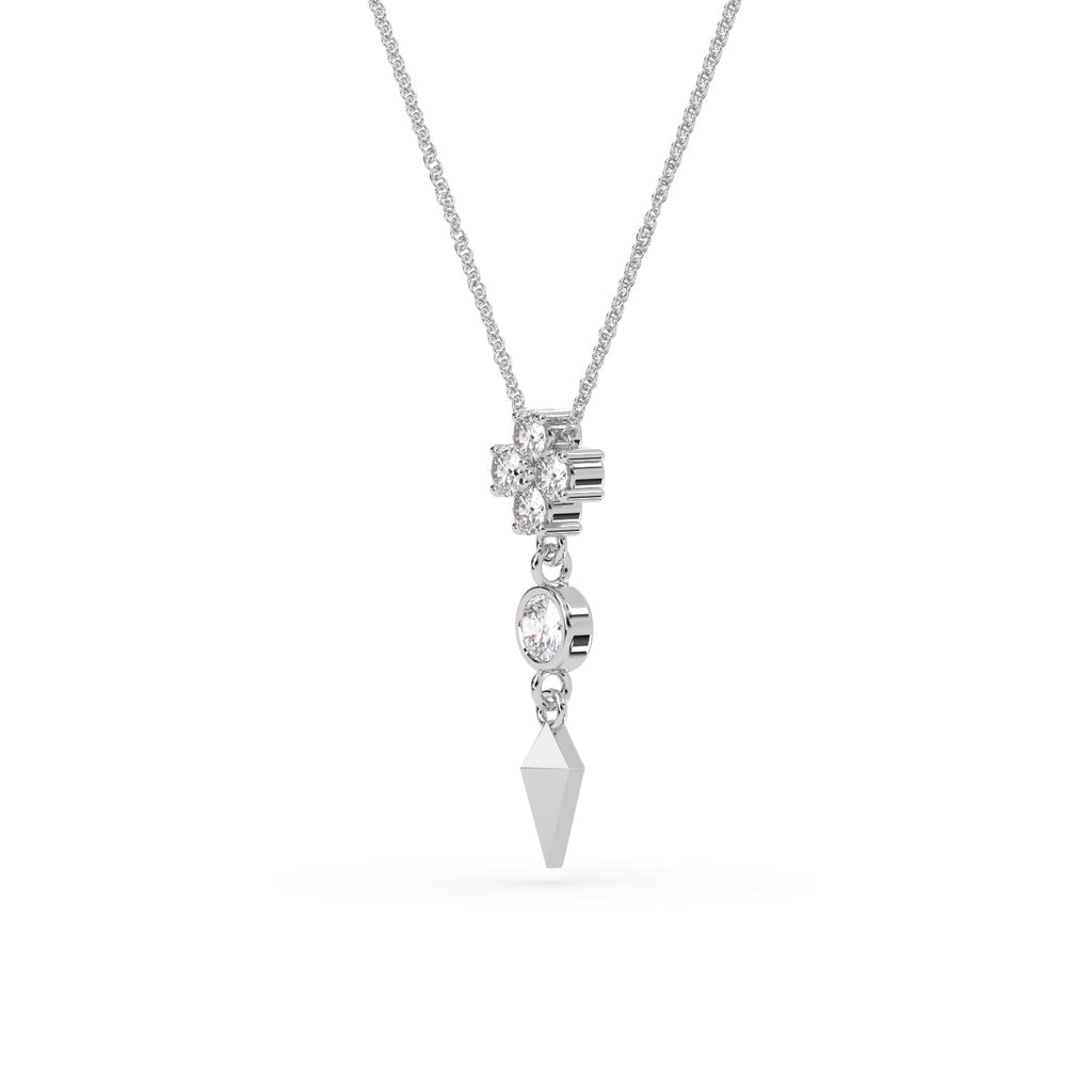 Unique Arrow Drop Natural Diamond Pendant Necklace