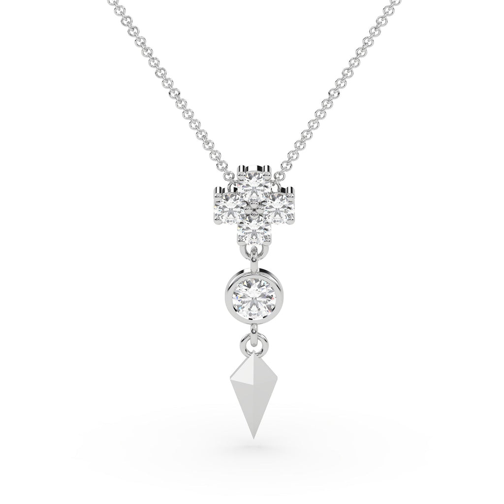 Unique Arrow Drop Natural Diamond Pendant Necklace
