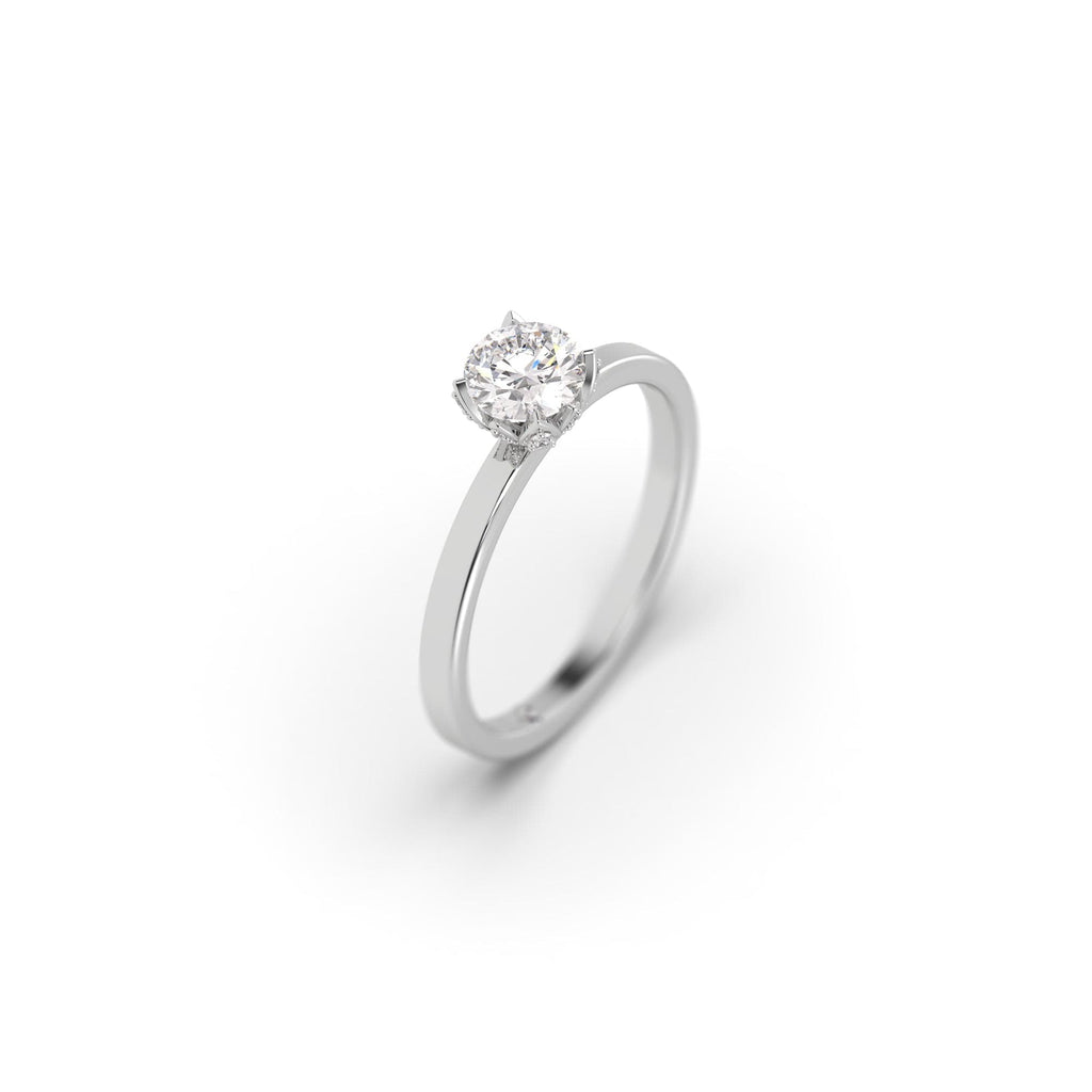 Engagement Unique Petal Style Lab Grown Diamond Engagement Ring