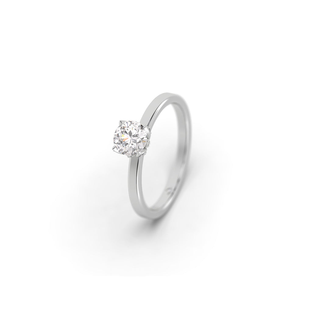 Unique Round Clarity Enhanced Natural Diamond Engagement Ring