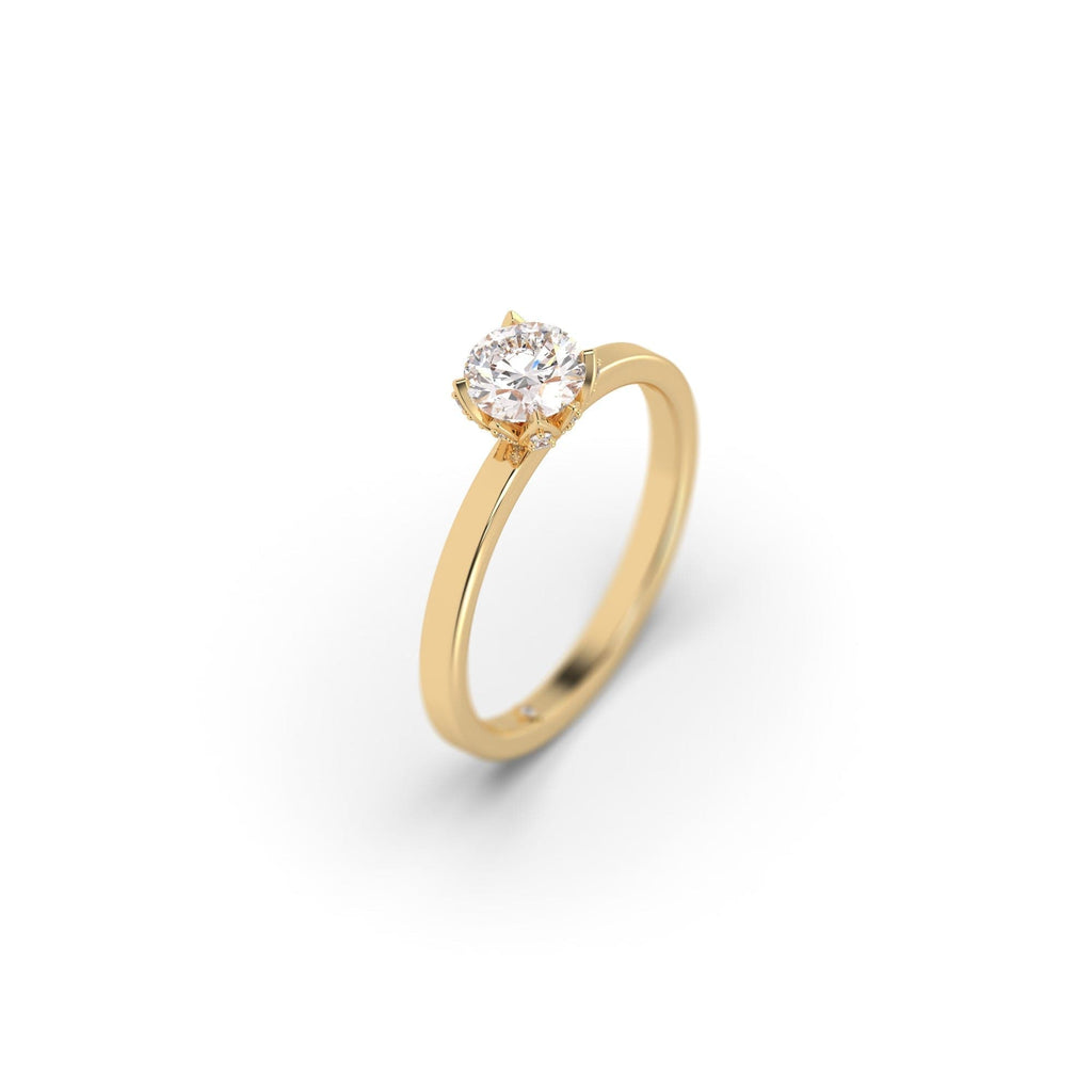 Engagement Unique Round Natural Clarity Enhanced Diamond Engagement Ring