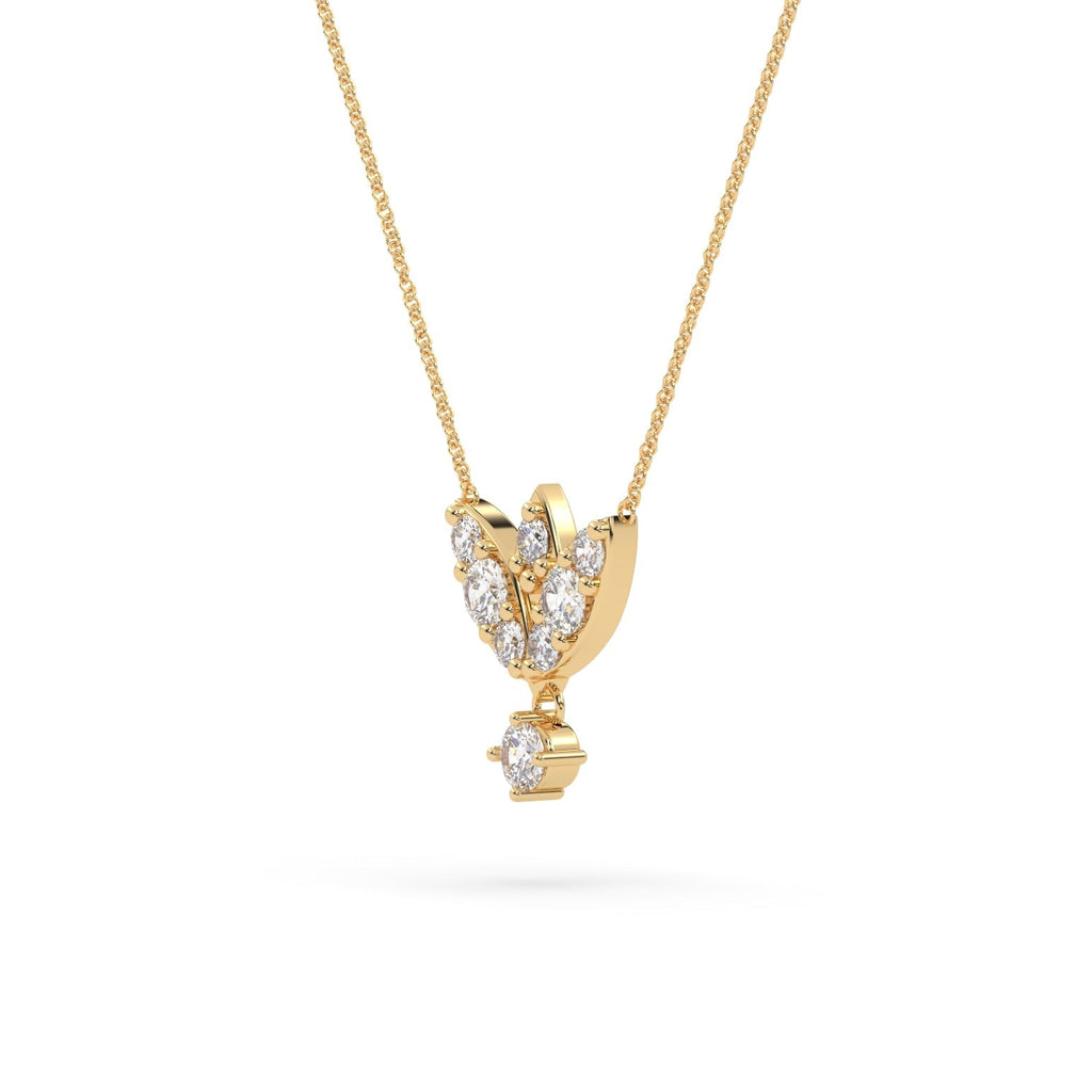 Vintage Style Petal Shaped Natural Diamond Necklace