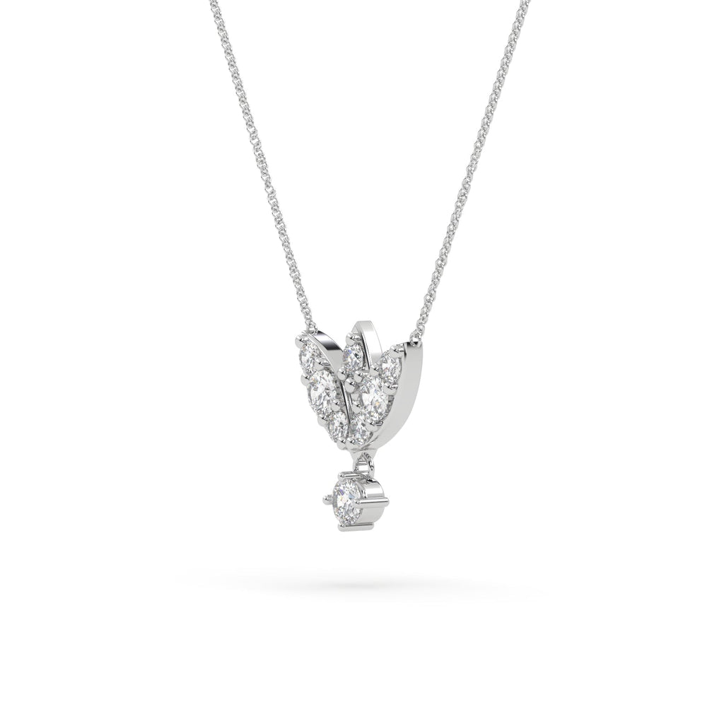 Vintage Style Petal Shaped Natural Diamond Necklace