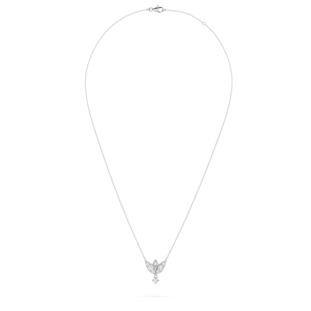 Vintage Style Petal Shaped Natural Diamond Necklace